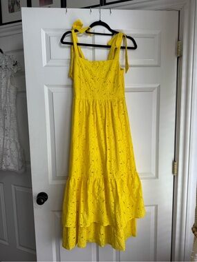 Yellow Tie-Shoulder Maxi Dress